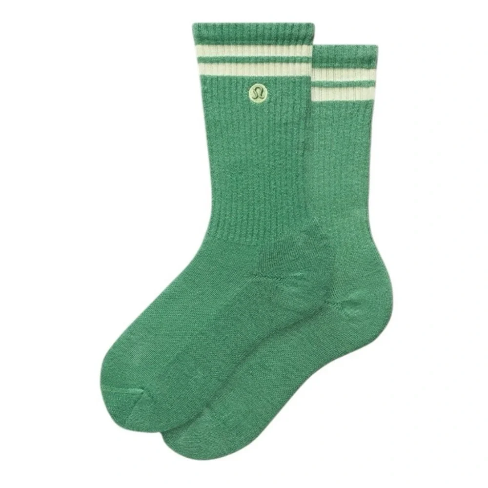 Lululemon Daily Essential Crew Socks Large Summer‎ Willow Crispin Green NWT